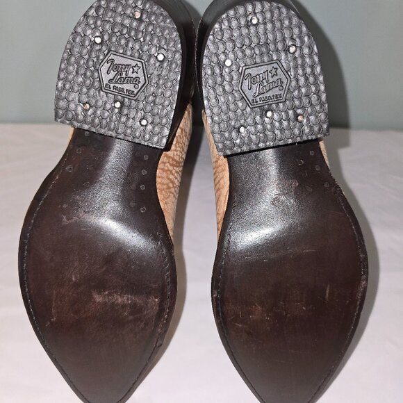 Women's Vintage Tony Lama Western Boots, Style X62615, Brown/Tan, W Size 6.5 - Picture 7 of 9
